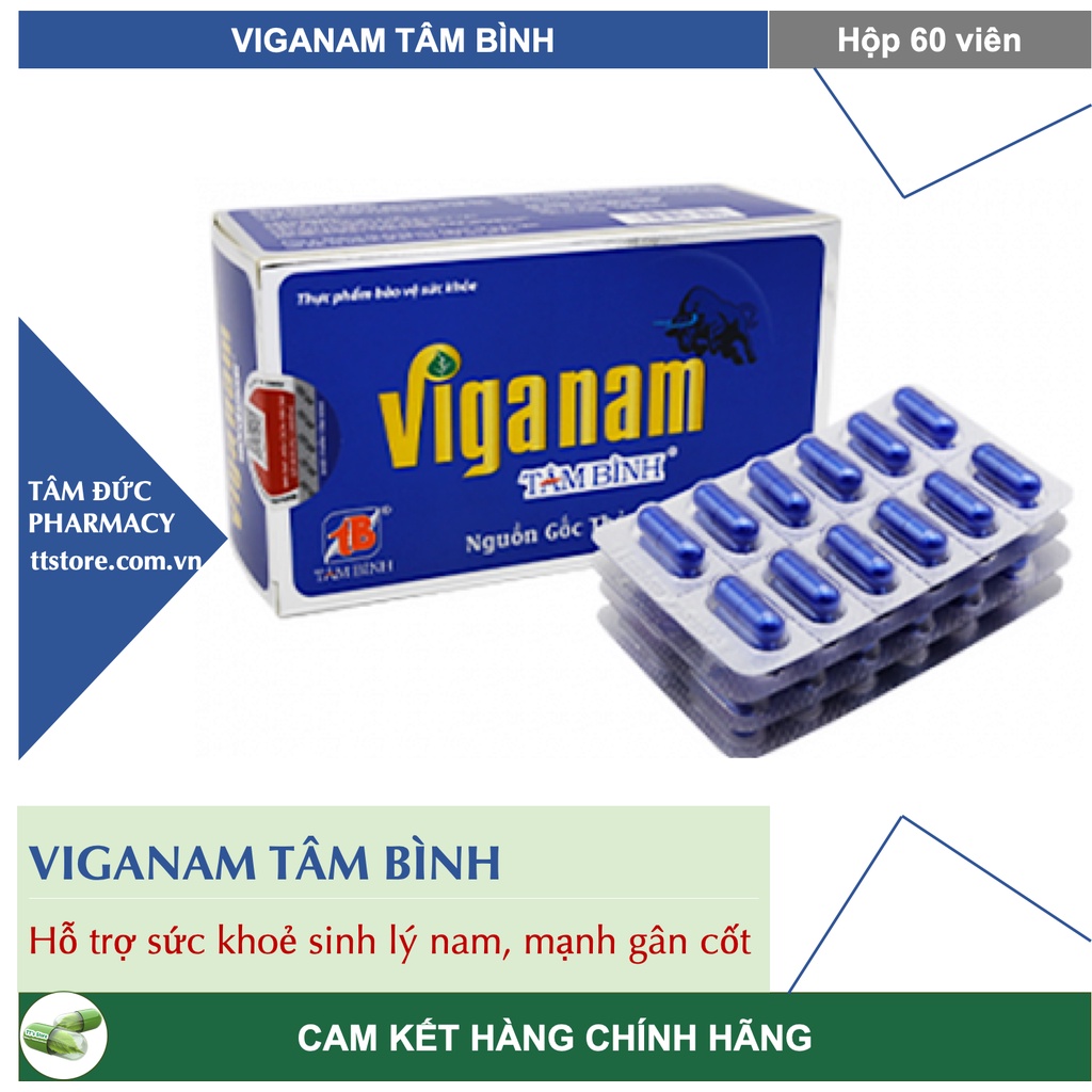 Viganam tâm bình hộp 60 viên - hỗ trợ sức khoẻ sinh lý nam - ảnh sản phẩm 1