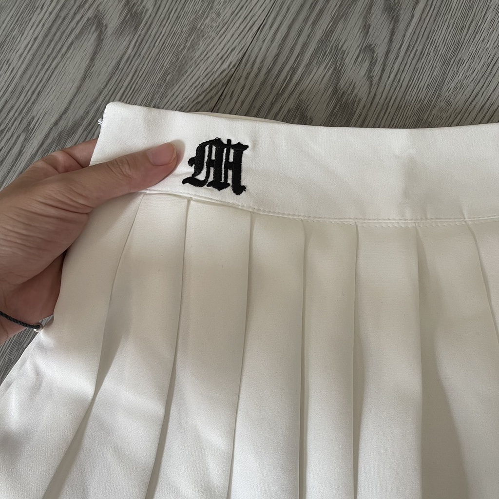 Chân váy tennis xếp ly phong cách âu mỹ trắng đen trơn ngắn nữ họa tiết thêu hè 2021 | BigBuy360 - bigbuy360.vn