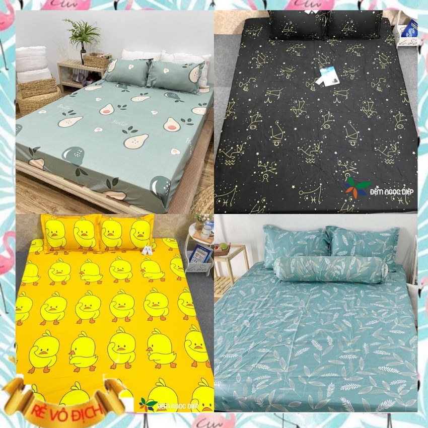 Ga trải giường cotton poly 1m6,1m8,drap giường hàn quốc,được chọn mẫu