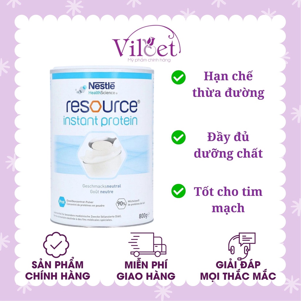 Sữa tiểu đường Nestle Resource Instant Protein Đức, sữa bột hộp 800g - Shop Viloet