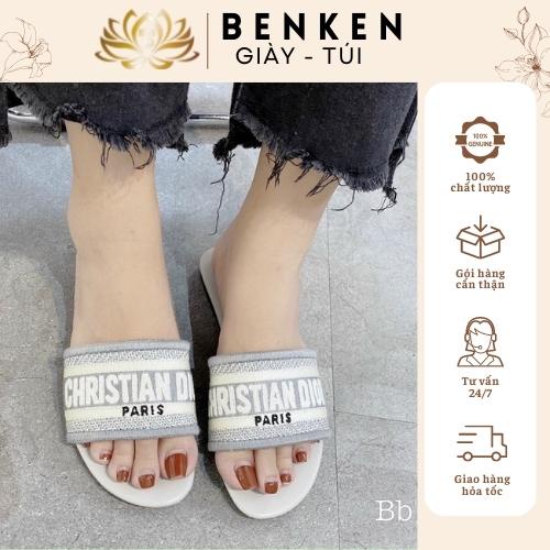Dép lê thời trang nữ cao cấp, Dép nữ đế bệt thiết kế fullbox