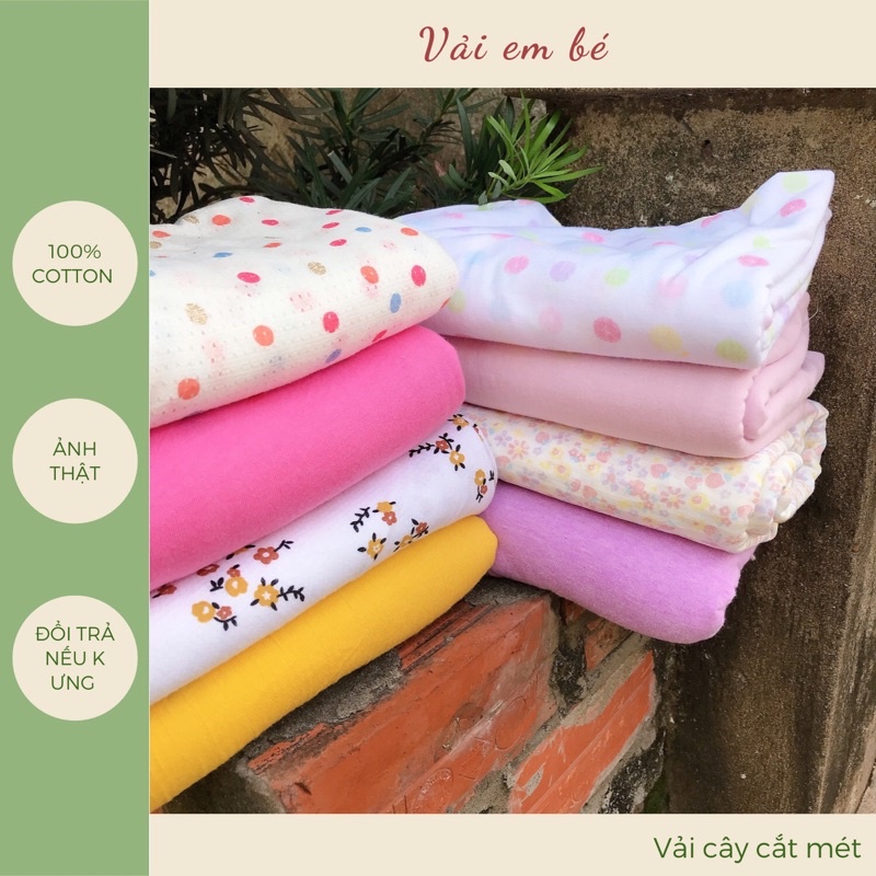 Vải thun cotton hè may sơ sinh, trẻ nhỏ cho trai và gái