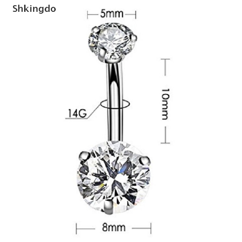 Bộ 7 khuyên rốn thép không gỉ đính đá cá tính