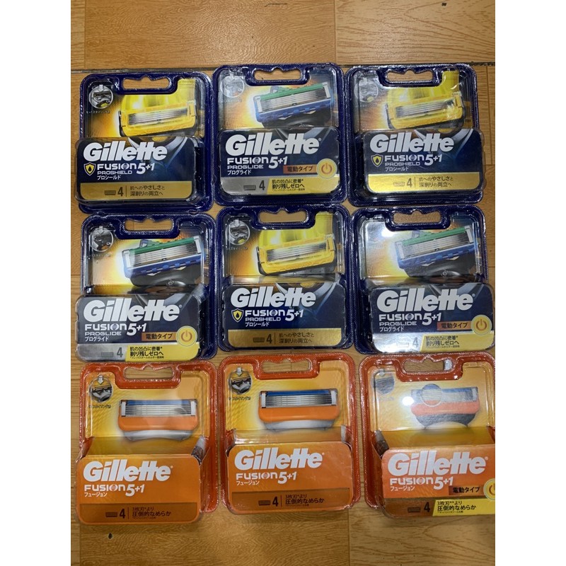 Lưỡi dao cạo râu GILLETTE FUSIO 5+1 vỉ 4 đầu thay của Nhật Bản