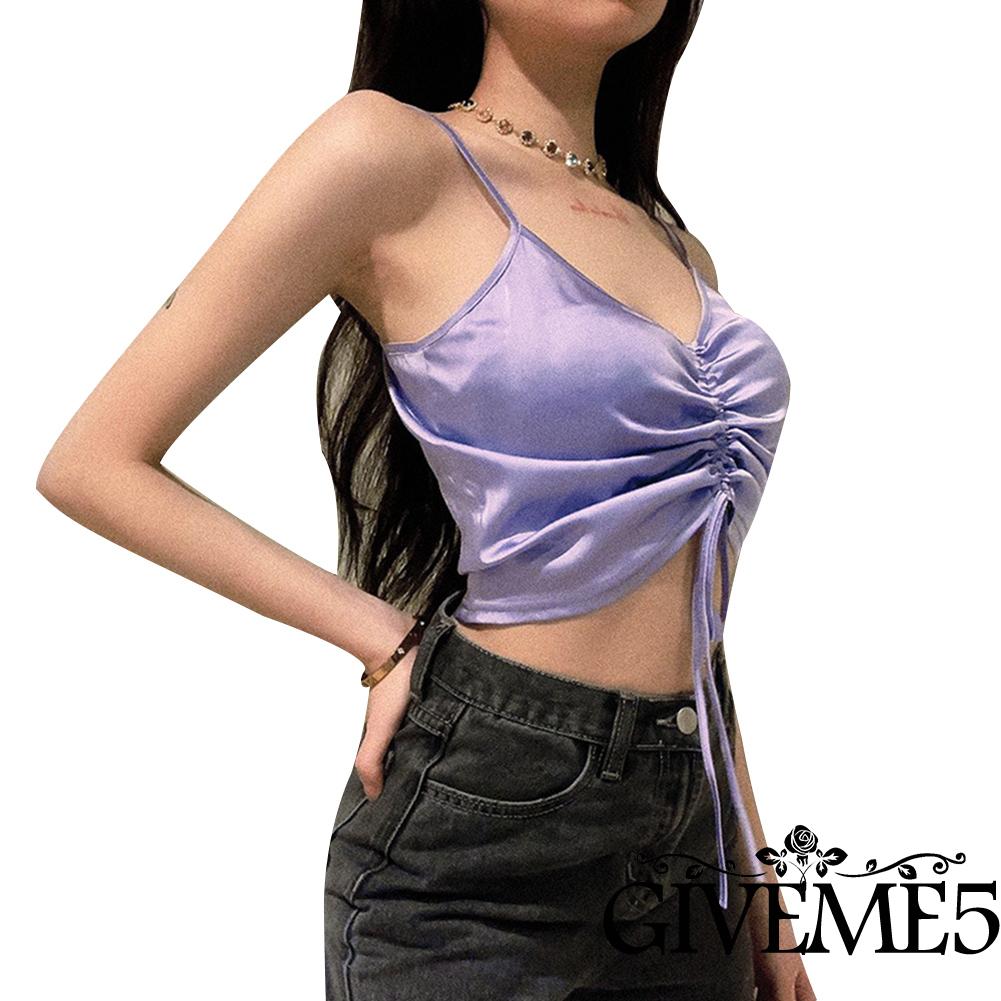 Áo Lửng Hai Dây Rút Dây Thời Trang Quyến Rũ Dành Cho Nữ