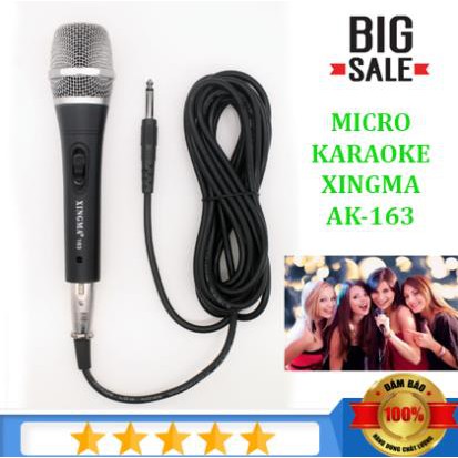 Micro Karaoke XINGMA  AK-163 Dây dài 3m và  Bảo hành Uy Tín