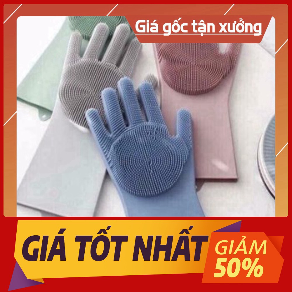 Găng tay rủa bát silicon kiêm miếng rửa bát cực tiện dụng