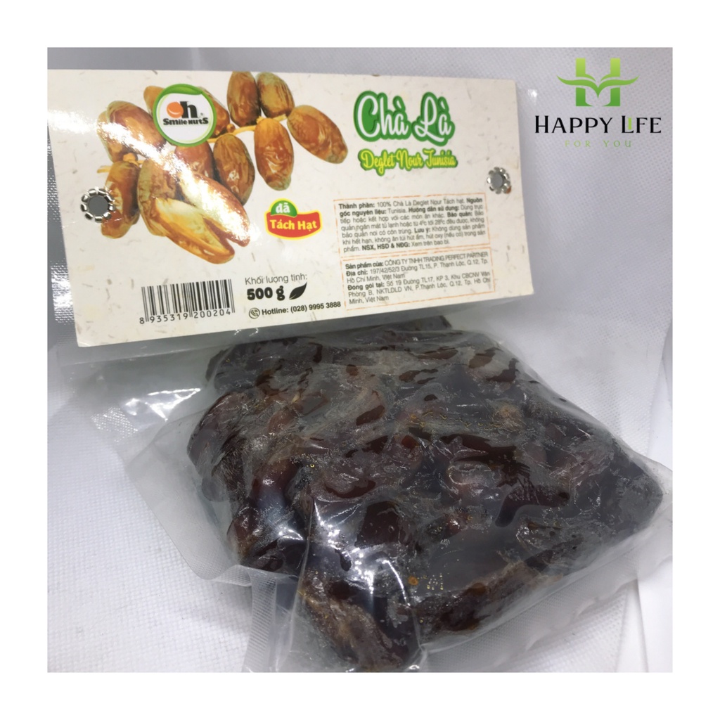 Chà là Deglet Nour, chà là tách hạt nấu sữa nhập khẩu Tunisia gói 500g, đồ ăn vặt - Happy Life 4U