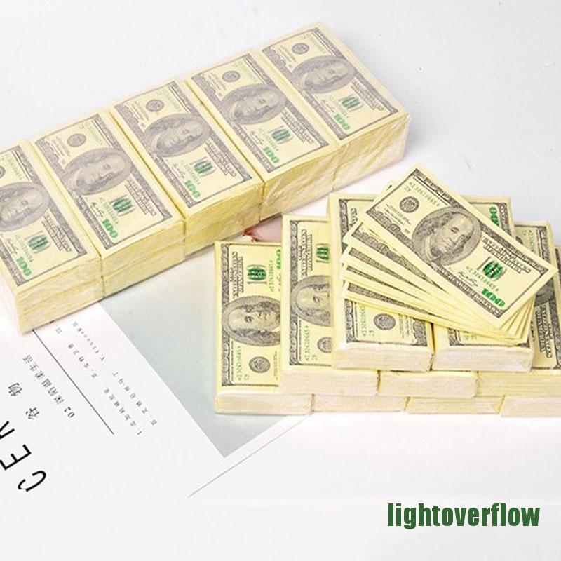 Set 10 Giấy Ăn 100 Tờ In Hình Tiền Đô La Sáng Tạo