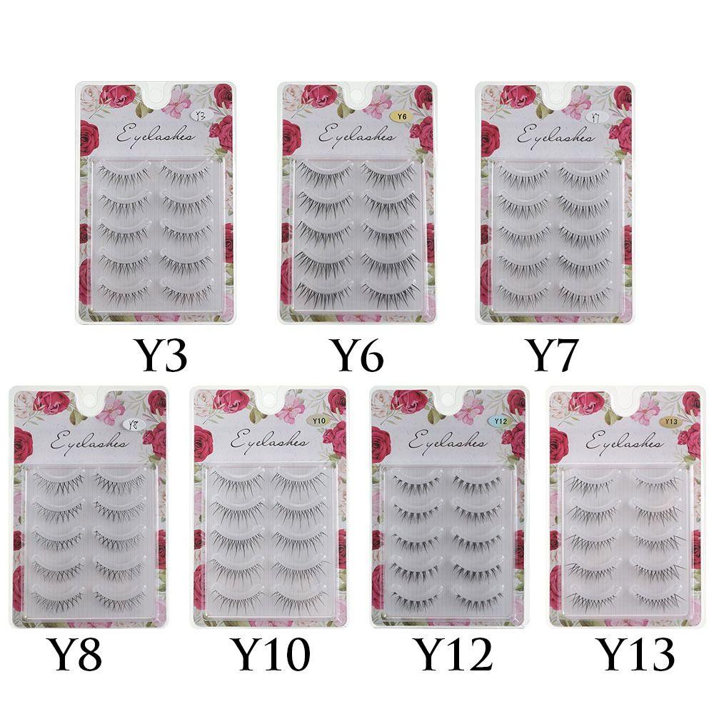 Set 1 5 Cặp Lông Mi Giả Thân Nhỏ Trong Suốt 3D Tự Nhiên Cho Người Mới Bắt Đầu Trang Điểm