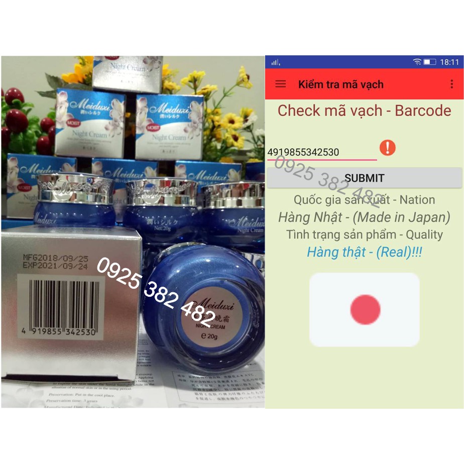 Kem  Meiduzi Đêm - Dưỡng Trắng Da Chống Lão Hoá, Chống Tia UVA Và UVB