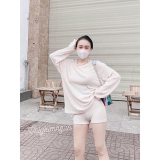 SET XINH TAY DÀI QUẦN ĐÙI TRẮNG ĐEN