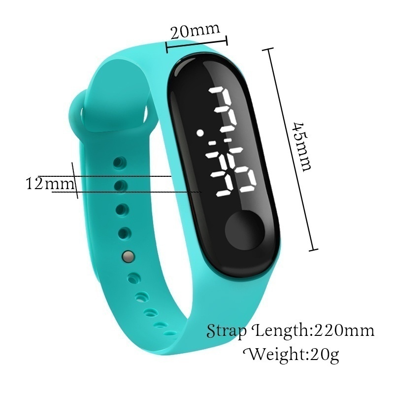 Đồng hồ đeo tay kỹ thuật số màn hình cảm ứng dây silicone thời trang