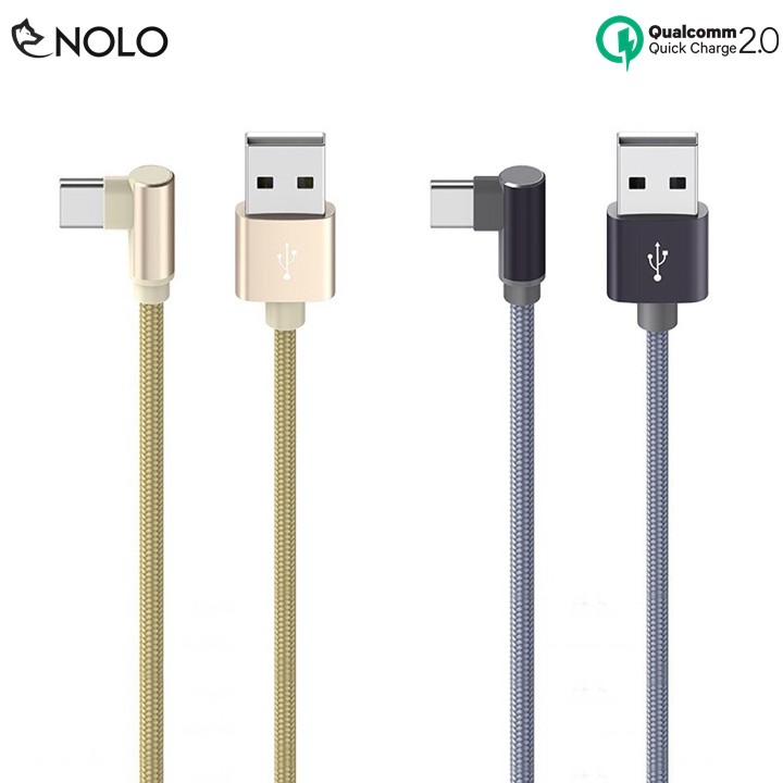 Cáp Sạc Dữ Liệu Chữ L QC2.0 Model B26 MicroUSB, Type C, Lightning Iphone Chiều Dài 1M