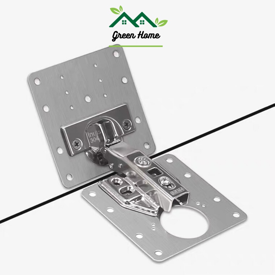 Miếng thép sửa bản lề cửa, tủ gỗ, Tấm pát pad thép vuông sửa bản lề kèm ốc vít siêu tiện lợi