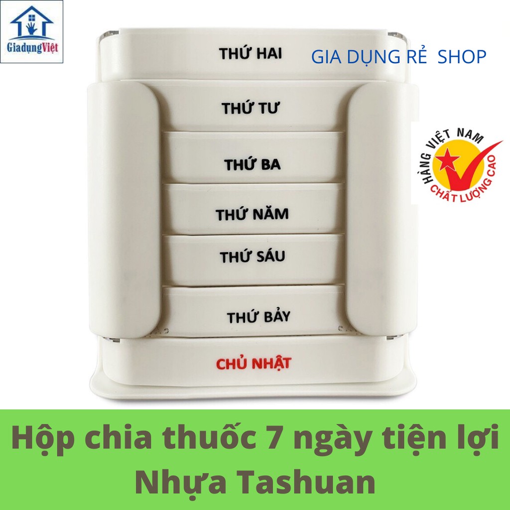 Hộp chia thuốc 7 Ngày Tashuan Tiện Dụng loại 3 ngăn