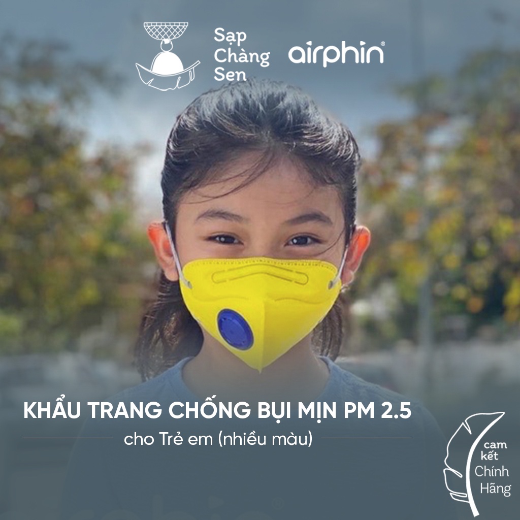 [ Trẻ em 5-12t ] Khẩu trang Airphin chống ô nhiễm, bụi mịn PM 2.5