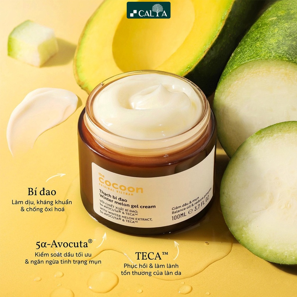Kem Dưỡng Thạch Bí Đao Cocoon Cấp Ẩm, Giảm Mụn Và Phục Hồi Da Sau Mụn - Winter Melon Gel Cream 30ml/100ml