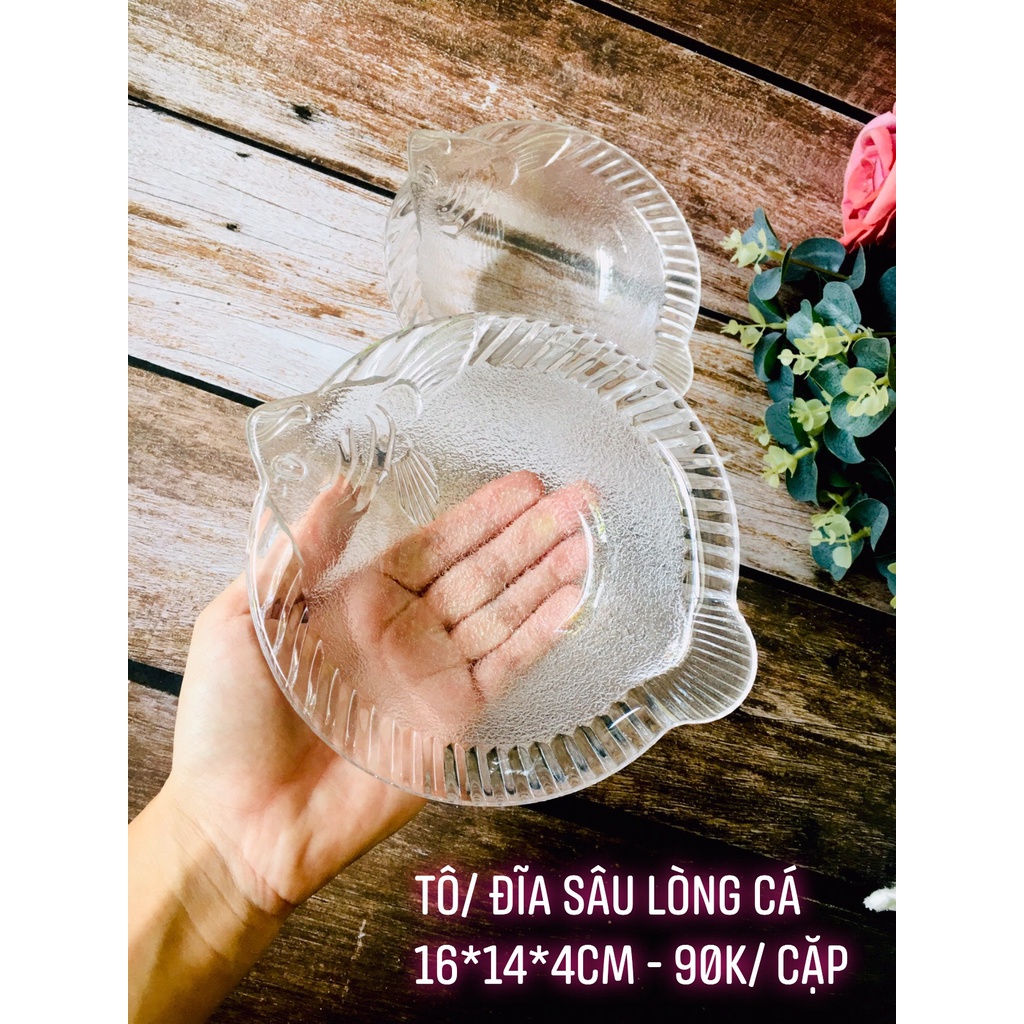 GỐM NHẬT - BỘ BÀN ĂN THỦY TINH LY, TÔ , ĐĨA XINH