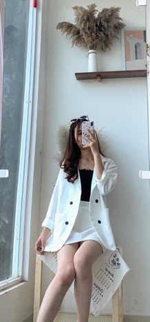 Set Áo Vest Blazer kèm chân váy ( hình thật/ sẵn)