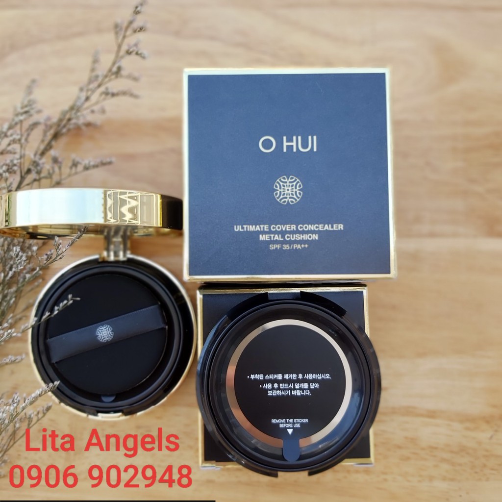 Phấn Nước OHUI Ultimate Cover Concealer Metal Cushion SPF35/PA++ tặng kèm Lõi thay thế