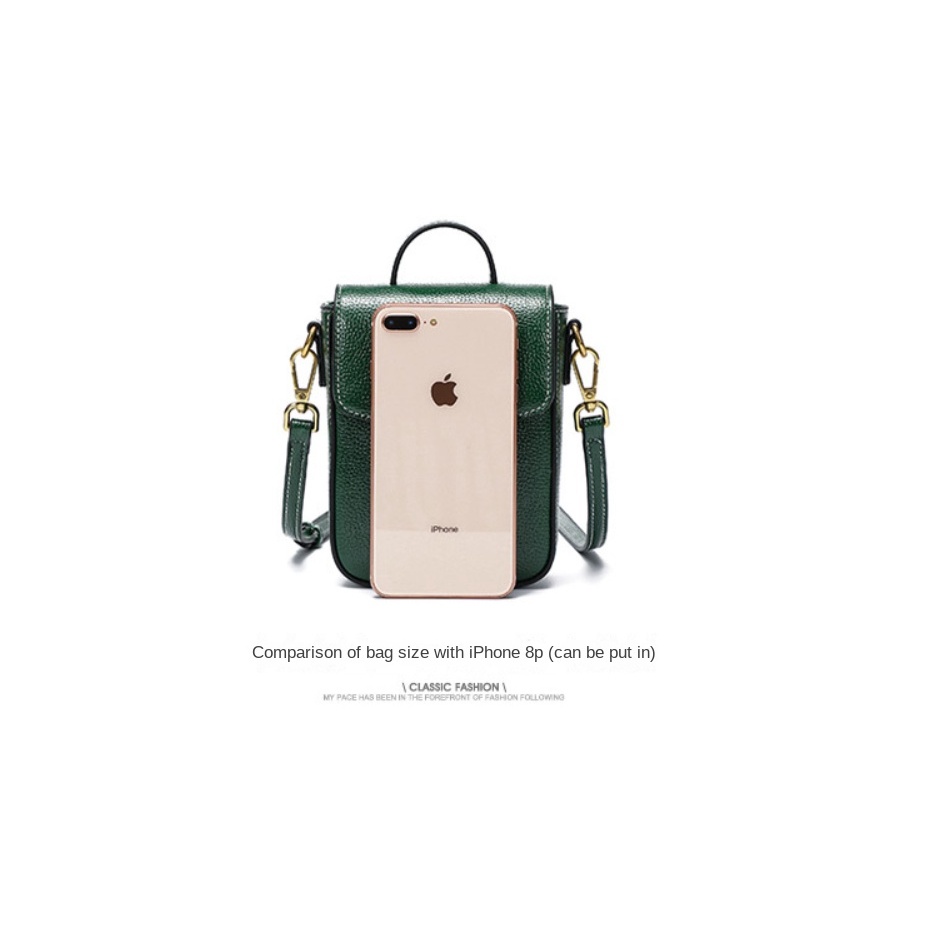 Mobile Túi Đeo Chéo Da PU Dáng Vuông Nhỏ Màu Trơn Thời Trang Xinh Xắn Cho Nữ