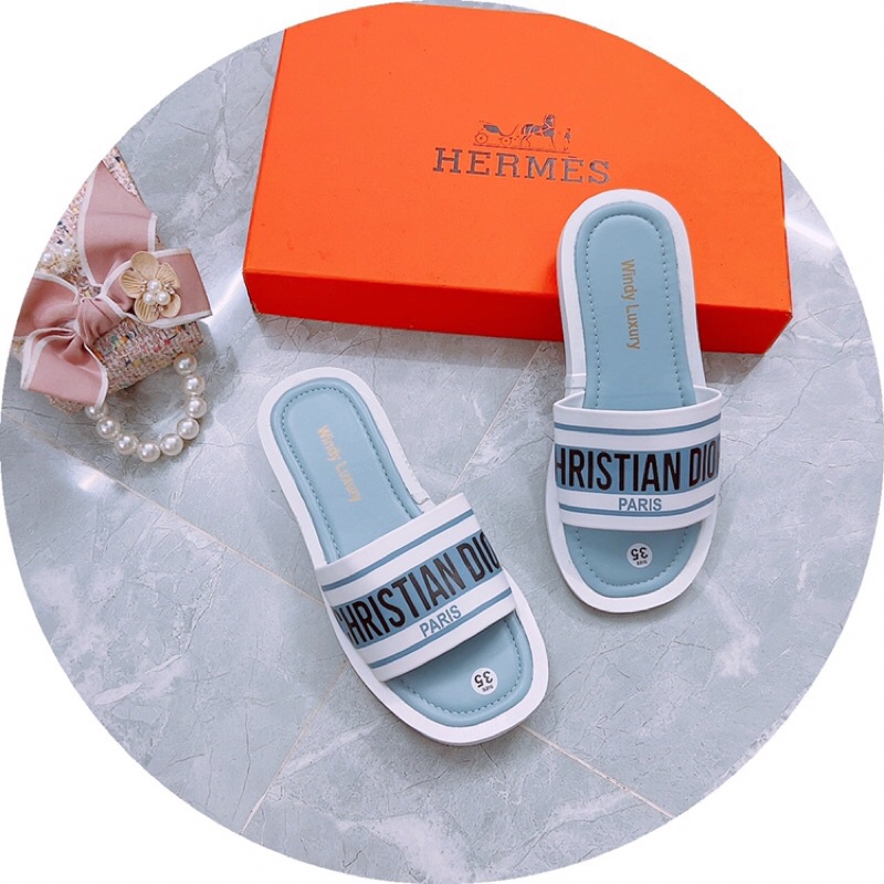 Dép bánh mì quai ngang chữ ChDio mới ảnh thật