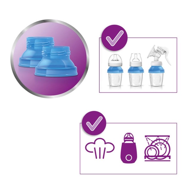 Cổ nối Philip Avent với cốc trữ sữa