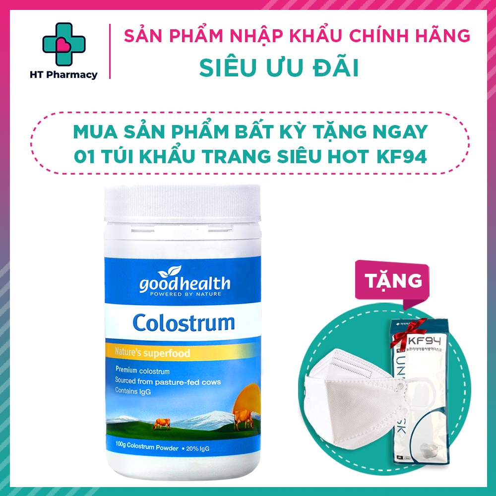 Sữa non Goodhealth Colostrum hộp 100g (20000mg kháng thể igG tăng sức đề kháng và hệ miễn dịch)