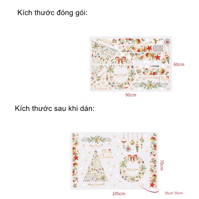 Decal Trang Trí Noel - Giáng sinh vòng hoa và những người bạn | BigBuy360 - bigbuy360.vn