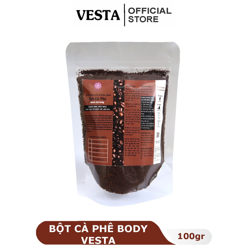 Bột Cà Phê Body Nguyên Chất Vesta 100g