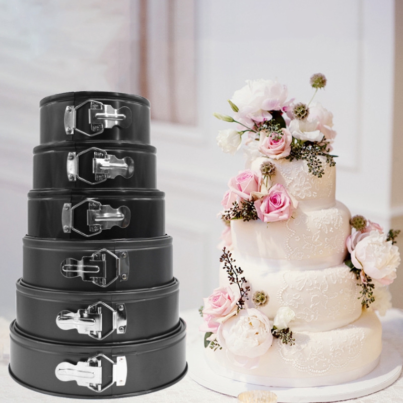 4/6/8/10 inch Black Carbon Steel Cakes Molds / Non-Stick Metal Bake Mould Round Cake Baking Pan / Removable Bottom Bakeware Cake Supplies