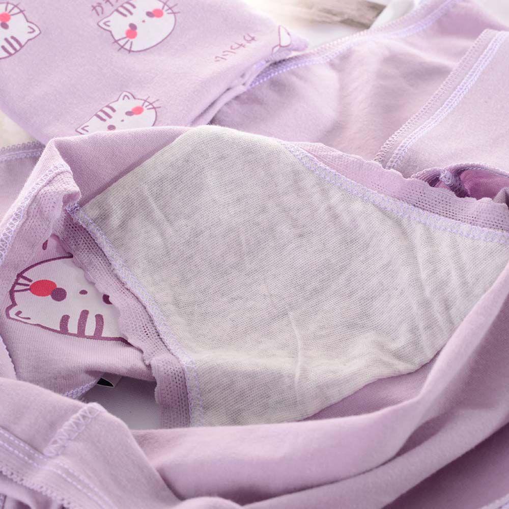 Quần Lót Cotton Không Đường May Họa Tiết Chân Mèo Dễ Thương