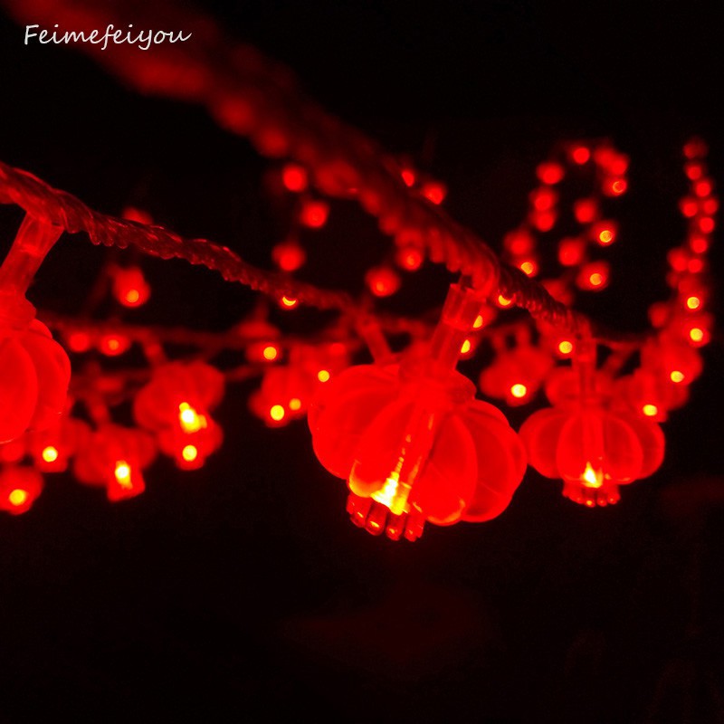 10 mét dây đèn LED 100 bóng hình lồng đèn dùng trang trí năm mới