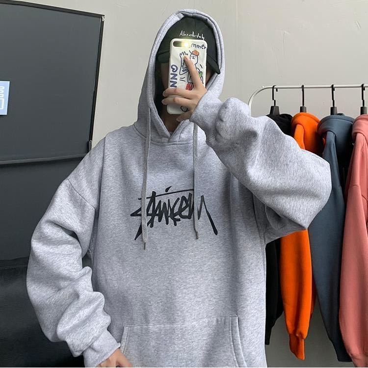 Áo Khoác Hoodie Dáng Rộng Kiểu Hồng Kông Cá Tính Cho Nam Dễ Phối Đồ