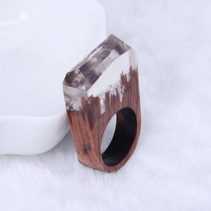 Nhẫn đeo tay nhựa trong suốt họa tiết phong cảnh thời trang