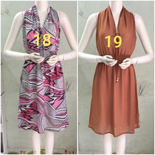 Đầm cổ buộc Chiffon ngắn