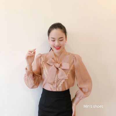 Min's Shoes - Áo Sơ Mi Thiết Kế Chất Tơ Hàn Cực Xinh Áo 432