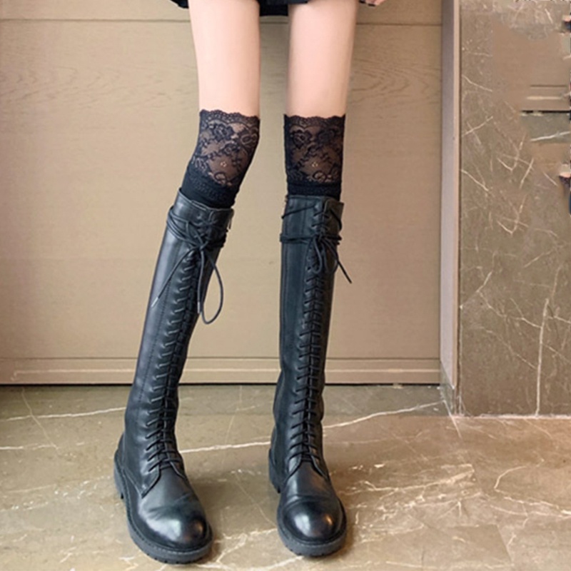 Vớ Ren Hoa Xuyên Thấu Cao Qua Gối Phong Cách Lolita