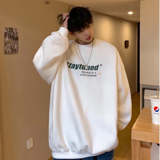 Áo sweater Nam Dài Tay Cổ Tròn Thời Trang Hàn Quốc thời trang SweatShirts unisex tiếng Nhật from rộng áo sweater nỉ
