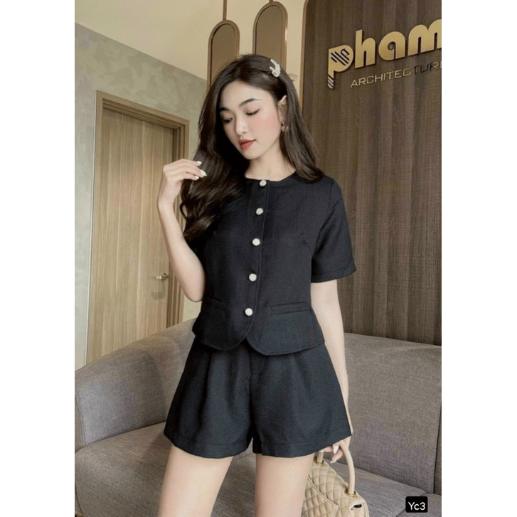 (Free ship) Mẫu Đầm Đi Dạ Hội | Sét Đùi Vải Đũi Đính Nút Ngọc Cổ Tròn Siêu Đẹp Y Hình UP VLTN Shop