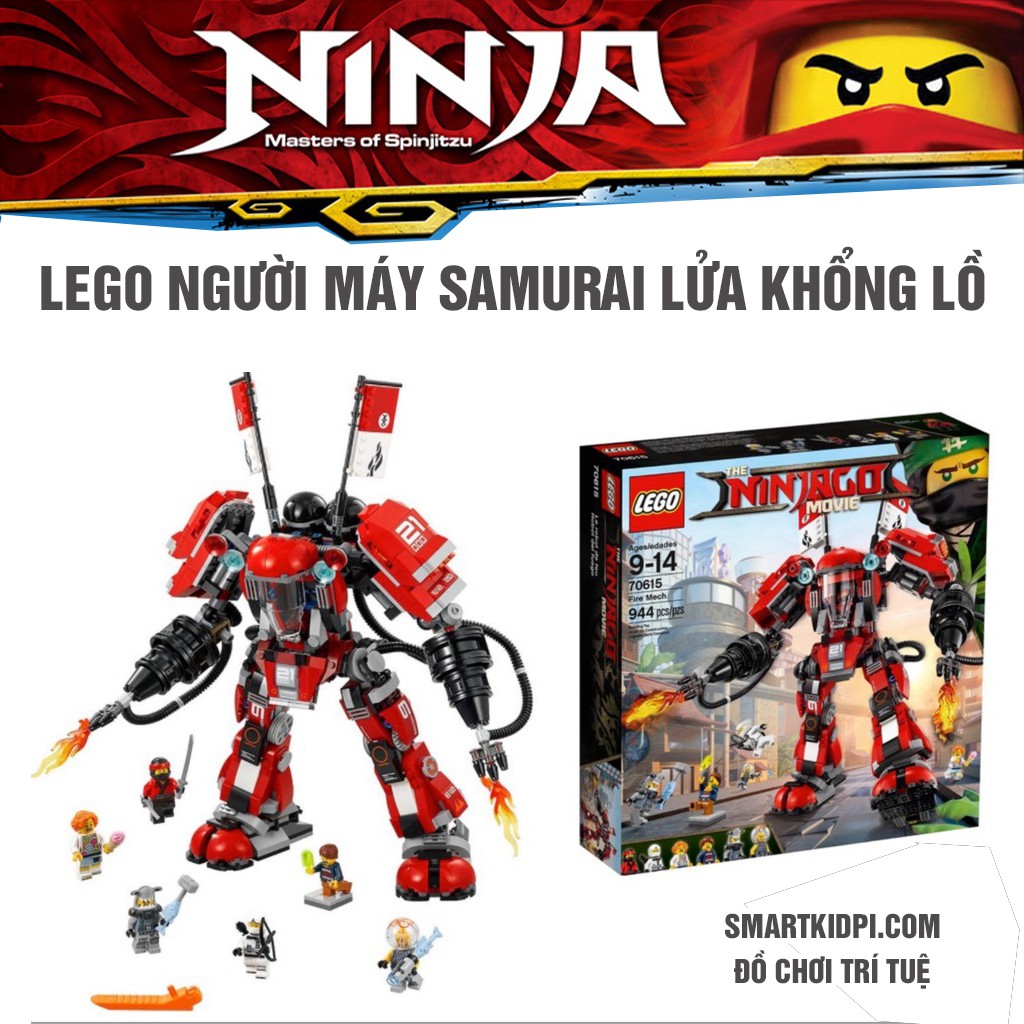 Đồ chơi Not LEGO Ninjago 70615 - Người Máy Samurai Lửa Khổng Lồ của Kai (Not LEGO Ninjago Fire Mech)