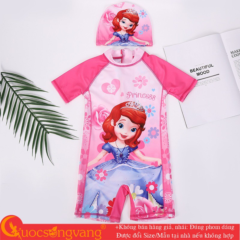 Bộ đồ bơi bé gái Elsa set đồ bơi aurora kèm nón GLSWIM093 Cuocsongvang