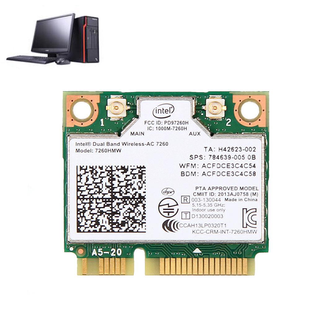 Dual Band Intel 7260 AC 7260HMW 867Mbps Wireless Wifi BT 4.0 Mini PCI-E 5G Card Wireless Network Card