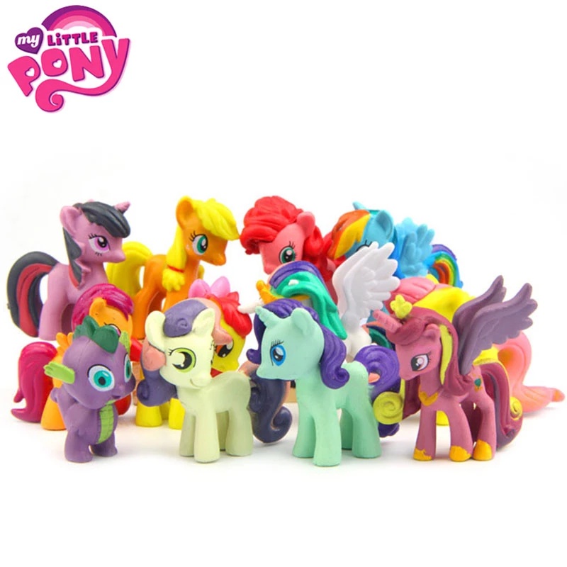 Hasbro Anime Hình My Little Pony Dễ thương Unicorn PVC Little Pony Đồ chơi hành động Hình búp bê Cô gái Sinh nhật Quà tặng Giáng sinh