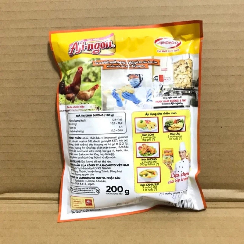 HẠT NÊN AJI-NGON VỊ GÀ TA CHÍNH HIỆU GÓI 200gr