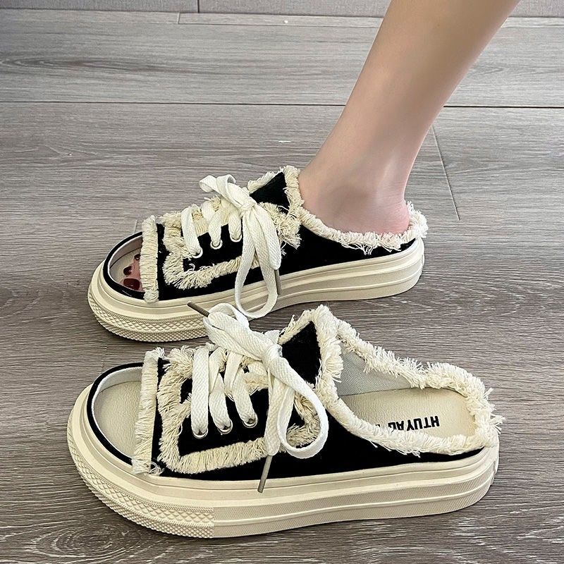 Giày Sandal Bằng Vải Canvas Đế Mềm Thời Trang Mùa Hè Dành Cho Nữ