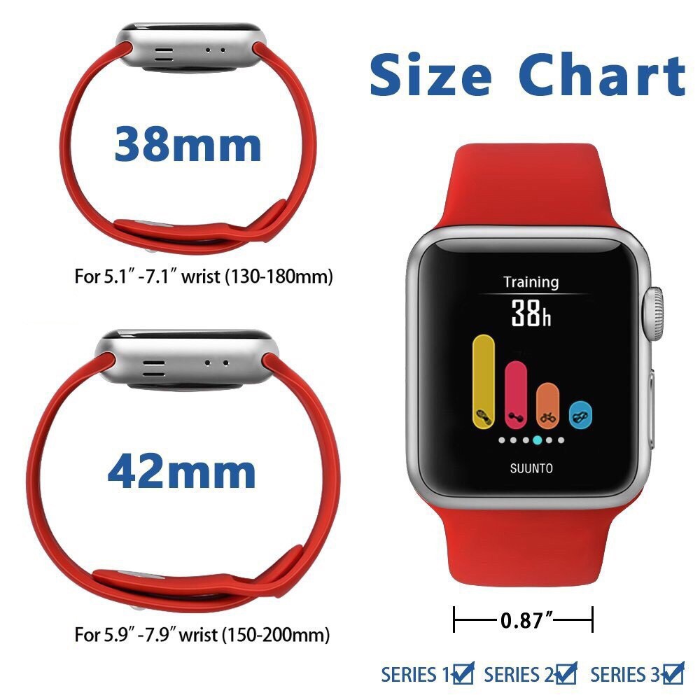 Dây Đeo Tay Bằng Silicone Kích Thước 38mm - 40mm / 42mm - 44mm Cho Đồng Hồ Iwatch Series 6 Se 5 4 3 2 1