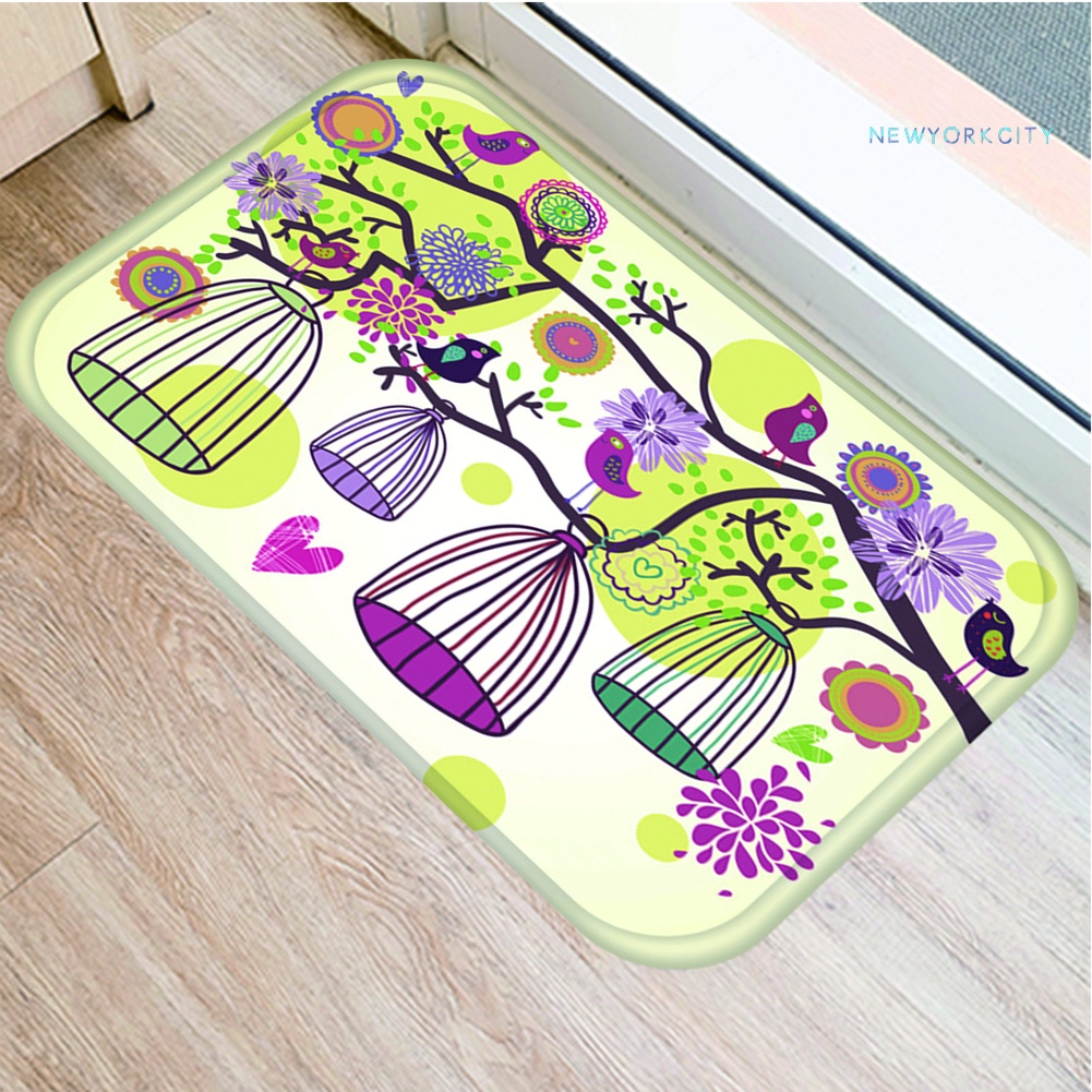 Thảm lót cửa chùi chân Chống Trượt Hình Cành Hoa