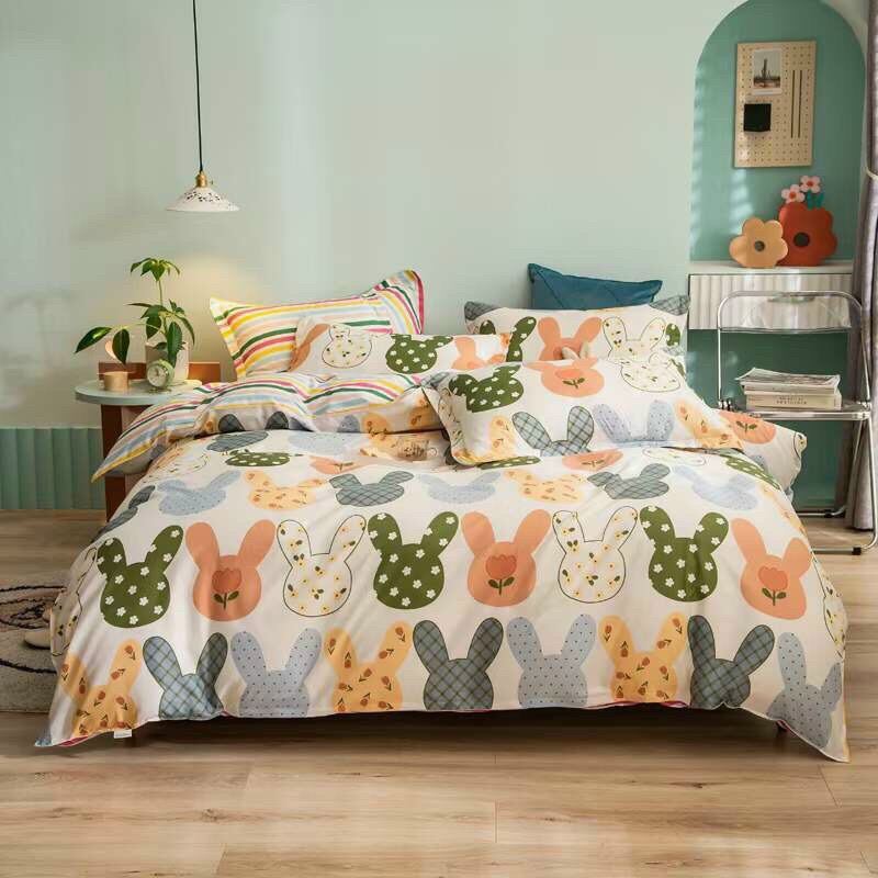 Bộ chăn ga gối, cotton poly Emmi bedding mẫu xinh, chăn ga Hàn Quốc đủ size miến phí bo chun